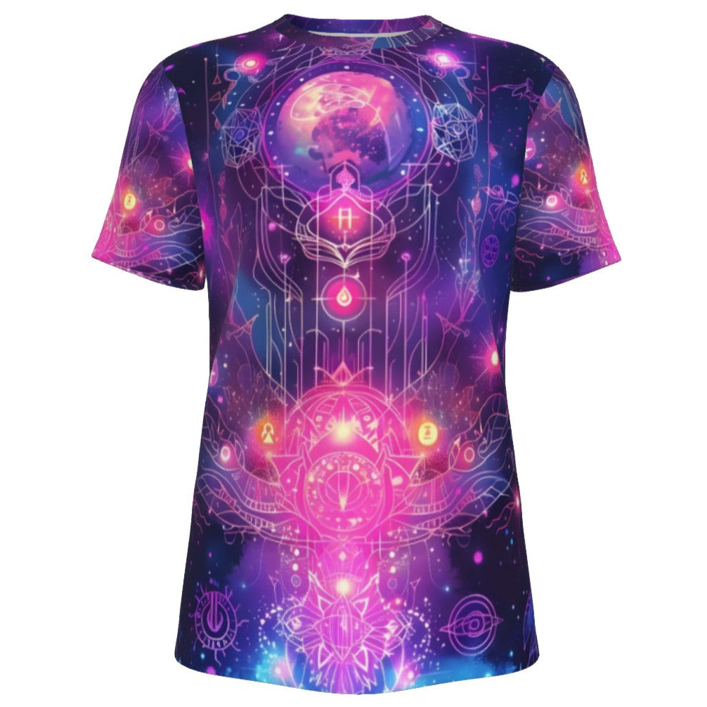 Cosmic Mysticism T-Shirt, Celestial Portal Energy T-Shirt, Astral Light Symbol T-Shirt, Vibrant Metaphysical Galaxy T-Shirt, Spiritual Geometry T-Shirt