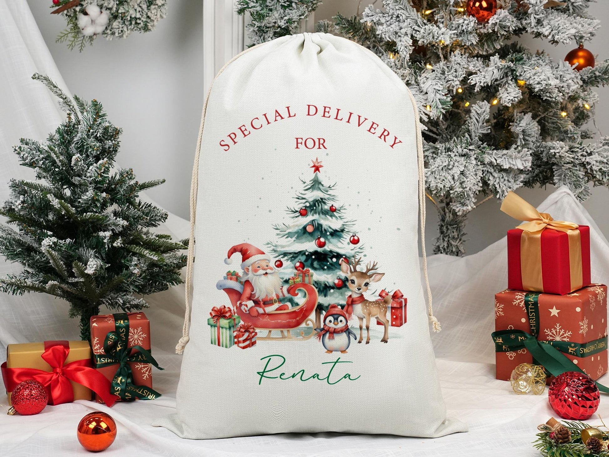 Personalized Santa sack for kids and Adults, Christmas Eve Bag, Christmas Sack 2025, Christmas Gift Sack, Holiday Gift Bag, Santa Delivery Sack