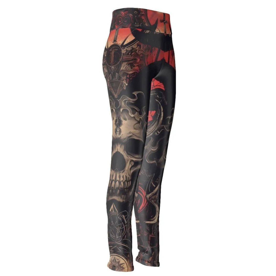 Infernal Mandala Skull Leggings, Halloween Costume Ideas, Gothic Mandala Yoga Pants, Halloween Horror Nights Activewear