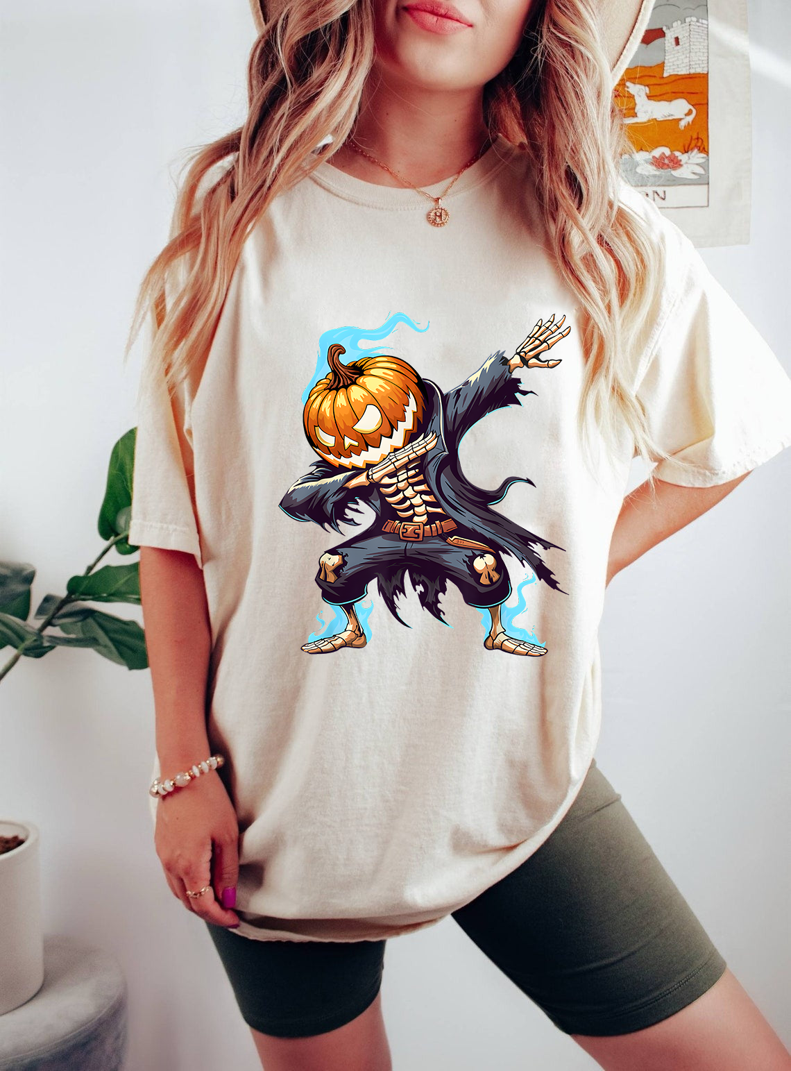 Dabbing Pumpkin Skeleton Shirt, Funny Halloween Dab Dance T-Shirt, Cool Spooky Halloween Costume Tee