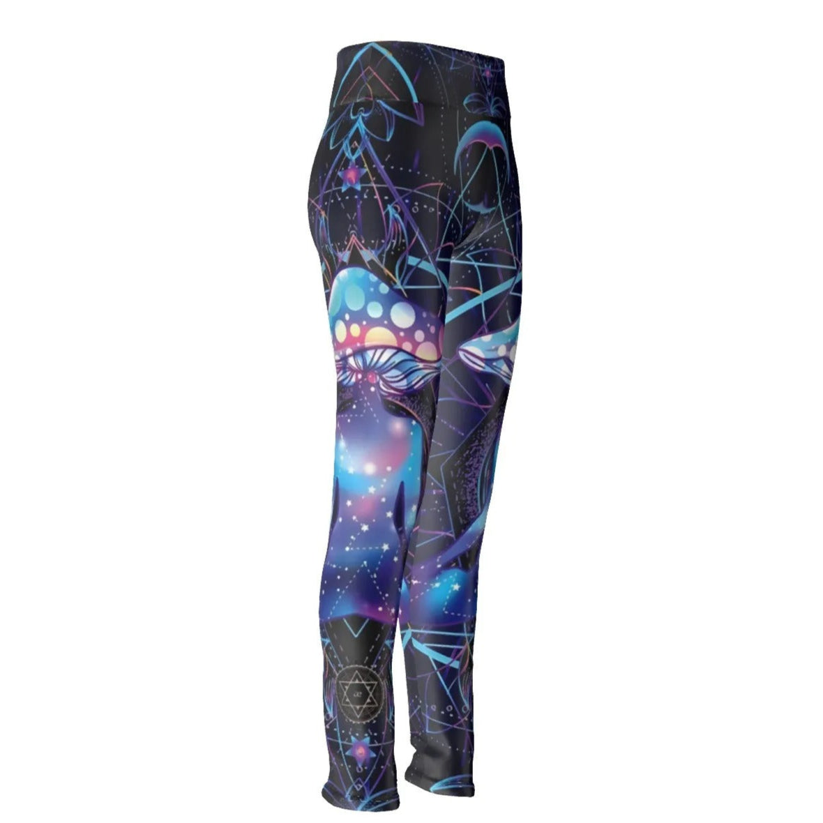 Mystic Mushroom Awakening Leggings, Psychedelic Spiritual Yoga Pants, Cosmic Mushroom Activewear, Visionary Art Fitness Tights, Boho Mystic Style