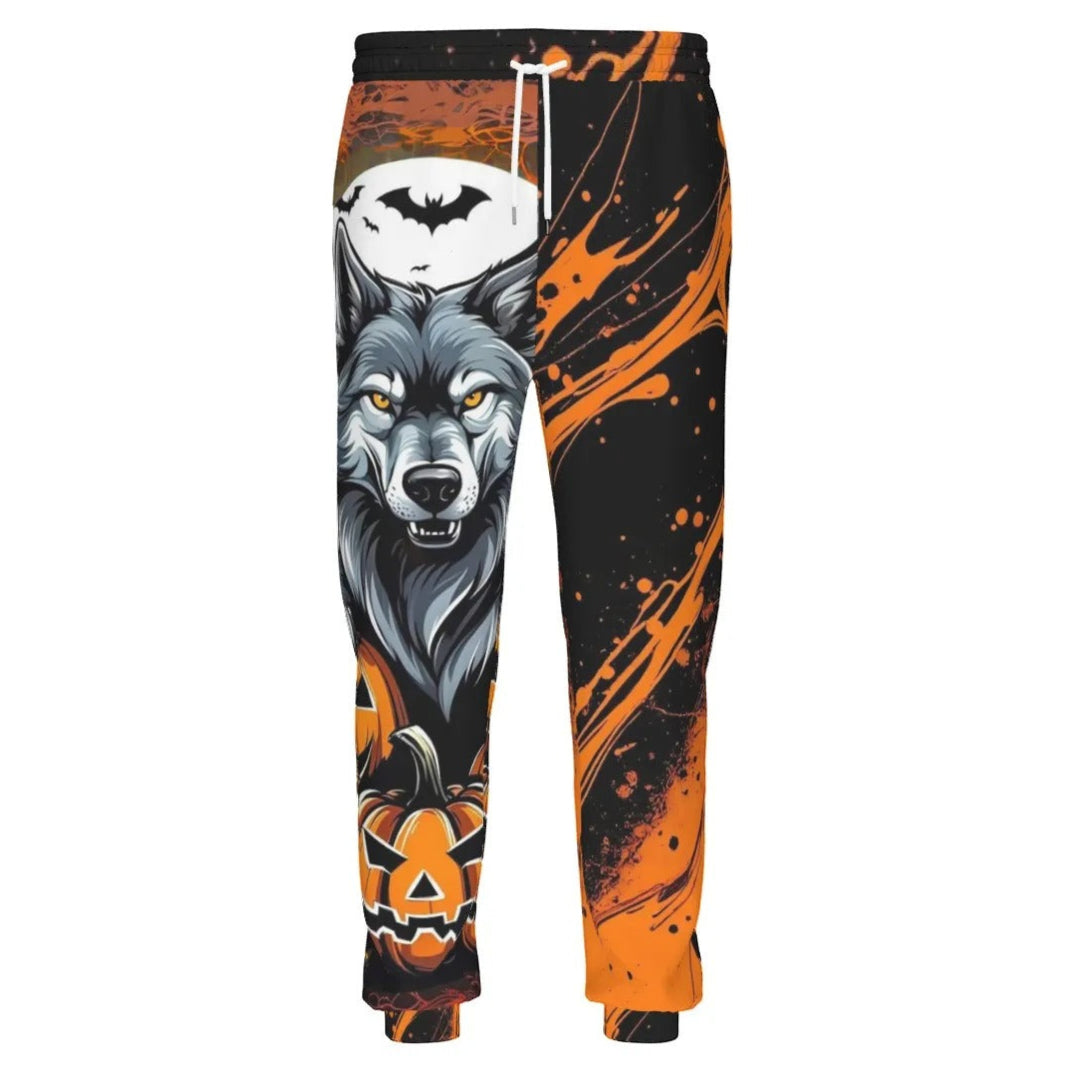 Howling Halloween Costume Ideas Night Wolf Joggers, Spooky Pumpkin Bat Sweatpants, Halloween Store, Gothic Halloween Lounge Pants, Halloween Horror Nights