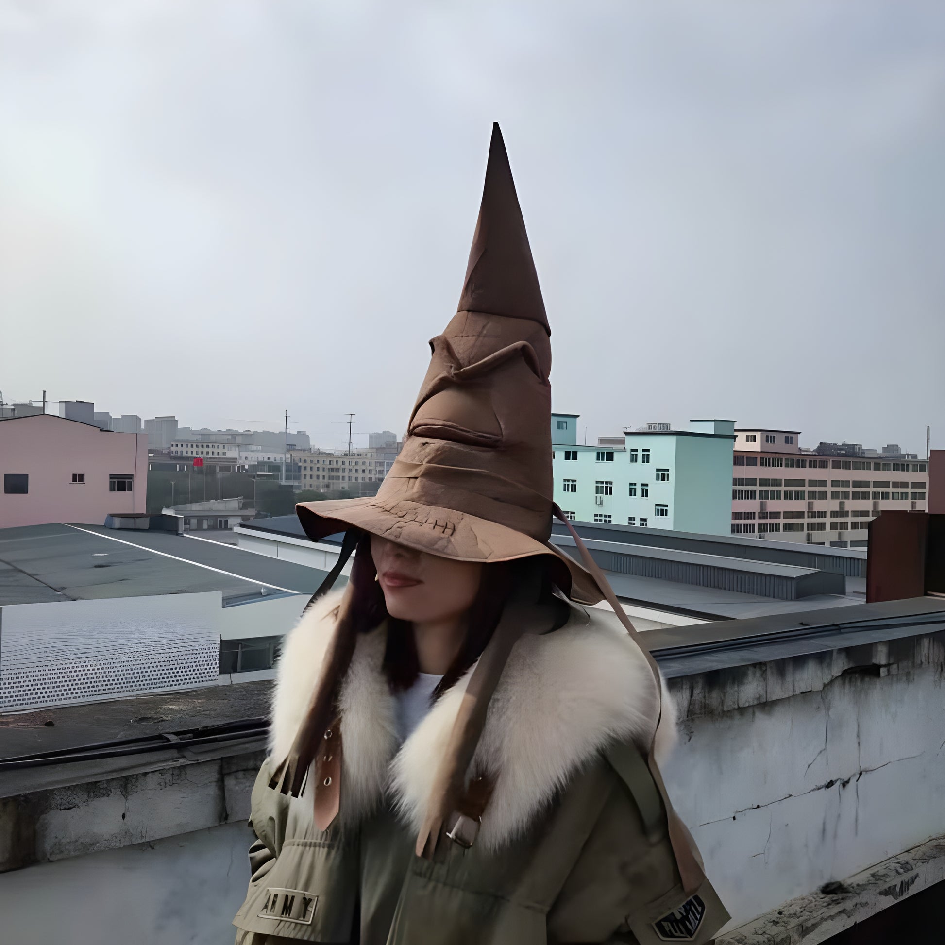 Anime Witch Wizard Hat, Halloween Costume Ideas Hat, Leather Halloween Party Props, Dress Up Hat for Men, Halloween Decorations