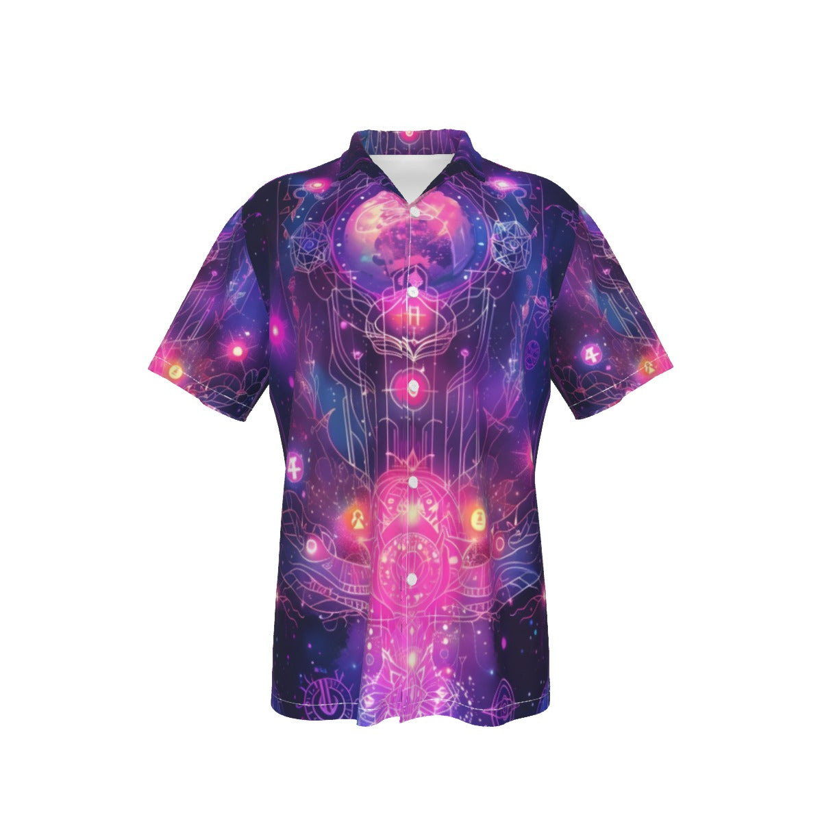 Cosmic Mysticism Hawaiian, Celestial Portal Hawaiian, Astral Light Symbol Hawaiian, Vibrant Metaphysical GalaxyHawaiian, Spiritual Geometry Hawaiian