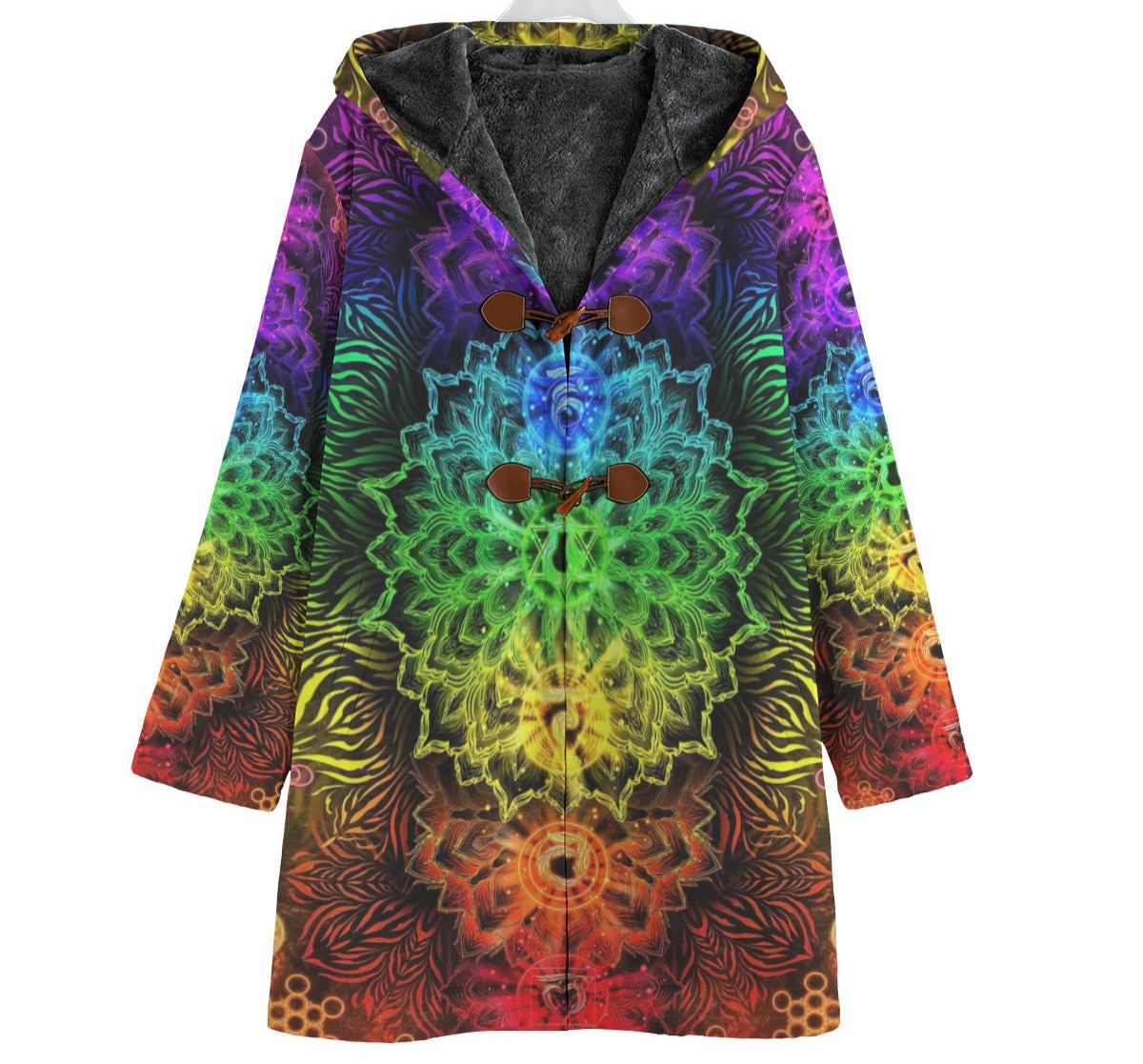 Sacred Chakra Mandala Coats, Vibrant Rainbow Energy Healing Coats, Spiritual Energy Symbol, Colorful Sacred Geometry Coats, Mandala Coats