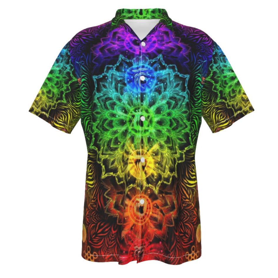 Sacred Chakra Mandala Hawaiian , Vibrant Rainbow Energy Healing Hawaiian, Spiritual Energy Symbol, Colorful Sacred Geometry Hawaiian, Mandala Hawaiian