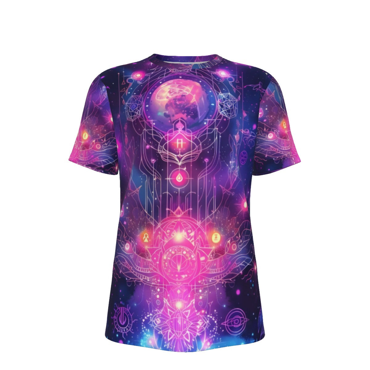 Cosmic Mysticism T - Shirt, Celestial Portal Energy T - Shirt, Astral Light Symbol T - Shirt, Vibrant Metaphysical Galaxy T - Shirt, Spiritual Geometry T - Shirt