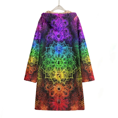 Sacred Chakra Mandala Cloak, Vibrant Rainbow Energy Healing Cloak, Spiritual Energy Symbol, Colorful Sacred Geometry Cloak, Mandala  Cloak