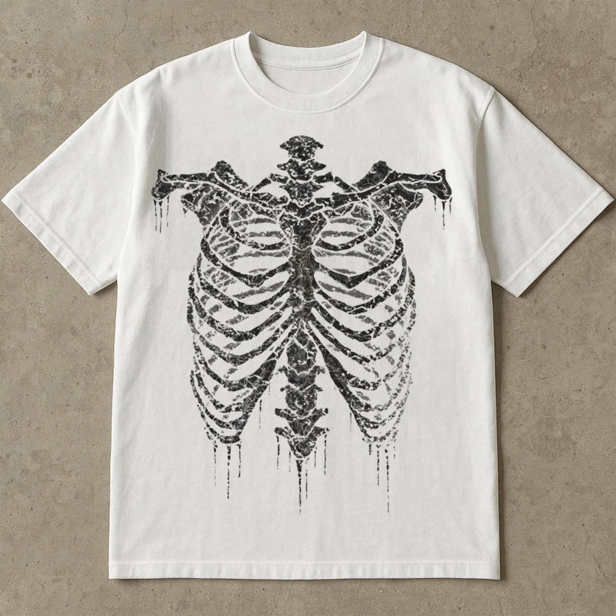 Skeleton Rib Vintage Graphic Custom T Shirt, Halloween Tee Shirt, Retro Skeleton Gothic Tee, 90s Dark Art Horror Shirt, Halloween Costume Ideas Shirt