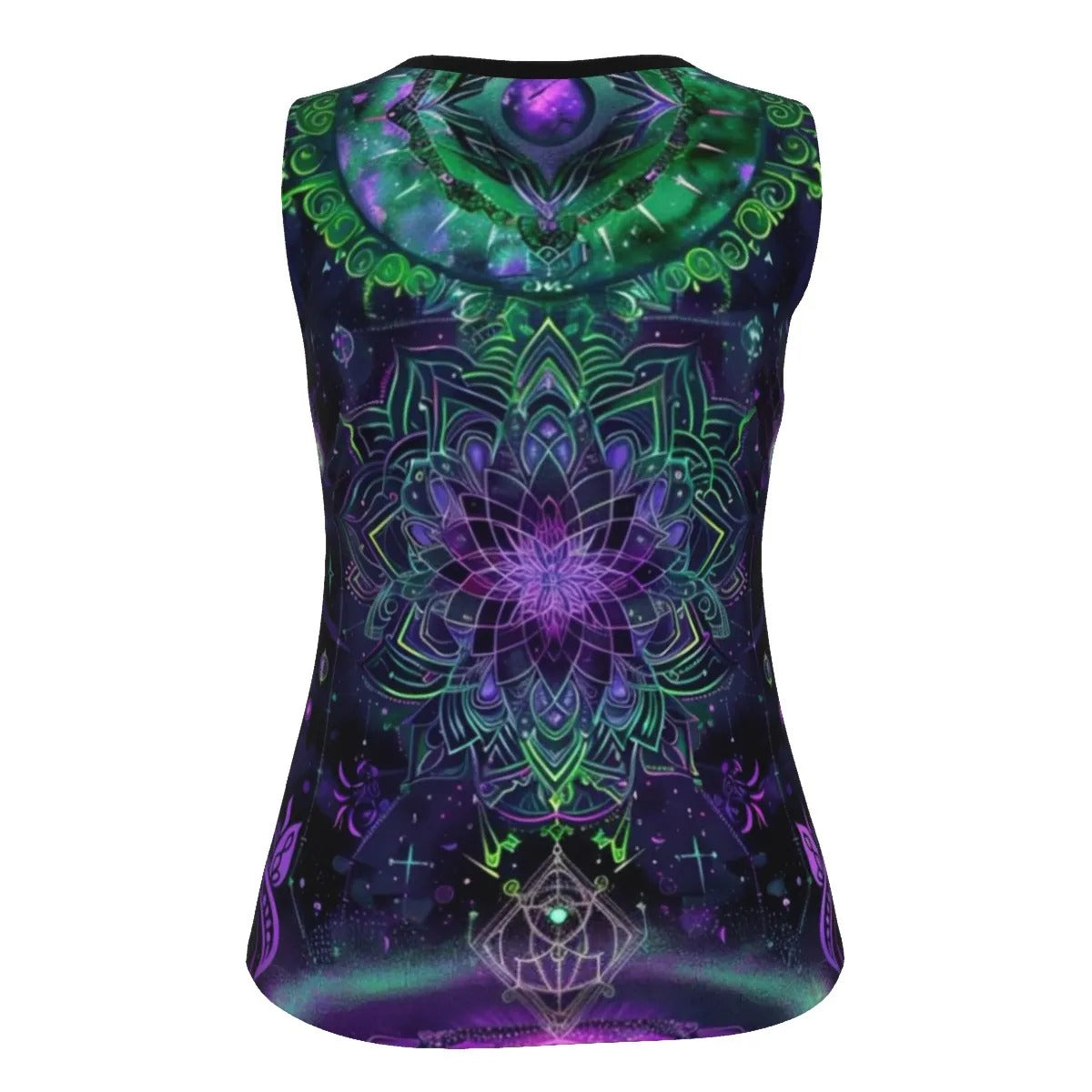 Women’s  Mystic Aesthetic Tank Top, Psychedelic Print, Festival Wear, Boho Style, Vibrant Colors, Yoga Top, Summer Activewear