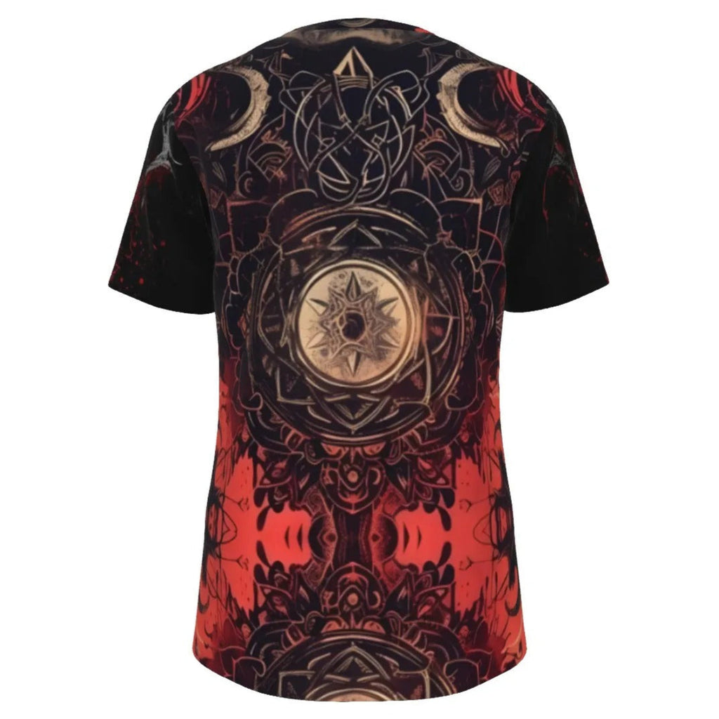 Infernal Mandala Halloween Costume Ideas Skull T-Shirt, Custom T Shirts, Gothic Horror Tee, Dark Mandala Art Shirt, Occult Spooky Top
