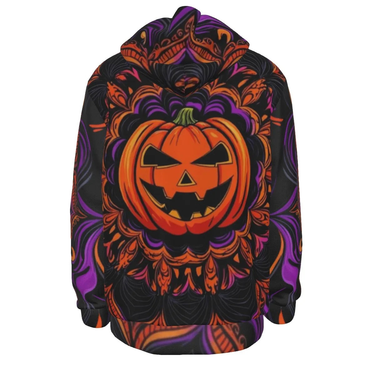 Pumpkin Mandala Magic Hoodie, Halloween Jack-o’-Lantern Sweatshirt, Spooky Mandala Art Top, Gothic Fall Apparel
