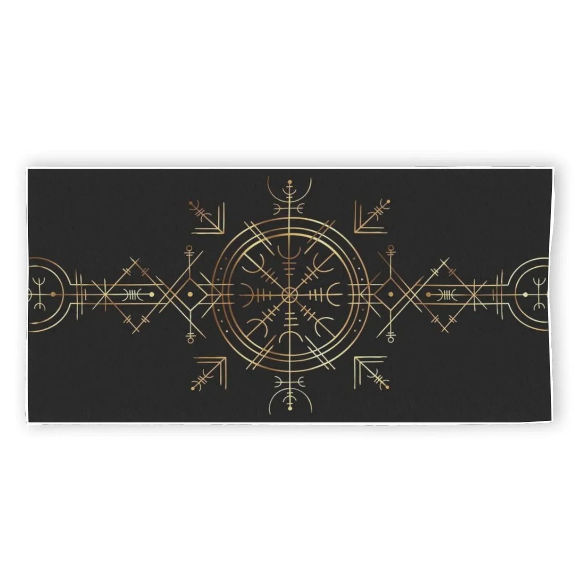 Viking Vegvisir Mysticism Beach Towel, Norse Compass Rune Towel, Nordic Viking Spiritual Towel, Viking Sacred Geometry Beach Gear