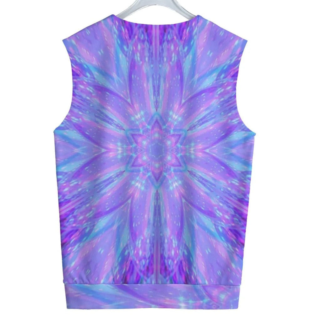 Kaleio Galaxy Tank Top, Trippy Psychedelic Space Shirt, Holographic Mandala Festival Wear, Cosmic Rave Sleeveless Top