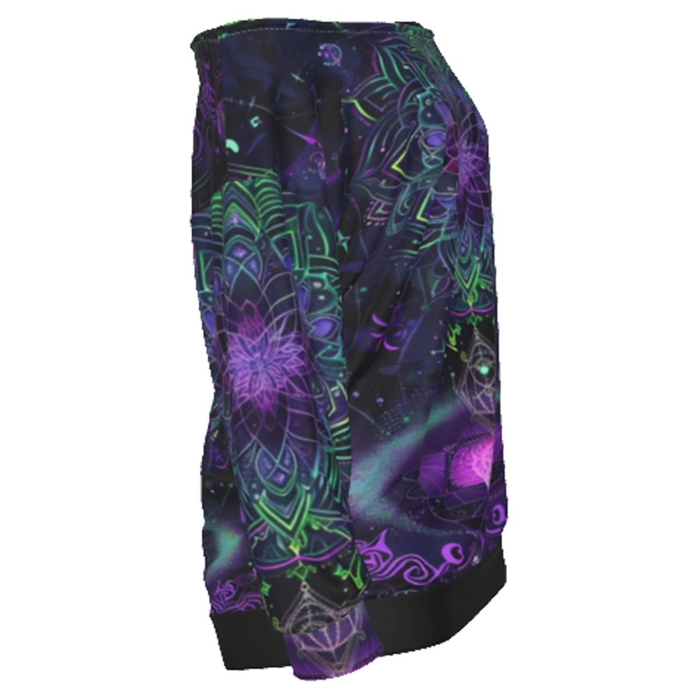 Mystic Aesthetic Off-Shoulder Shirt, Mystic Mandala Shirt, Cosmic Tarot Off-Shoulder Shirt, Sacred Geometry Shirt, Trippy Psychedelic Shirt, Spiritual Festival Wear