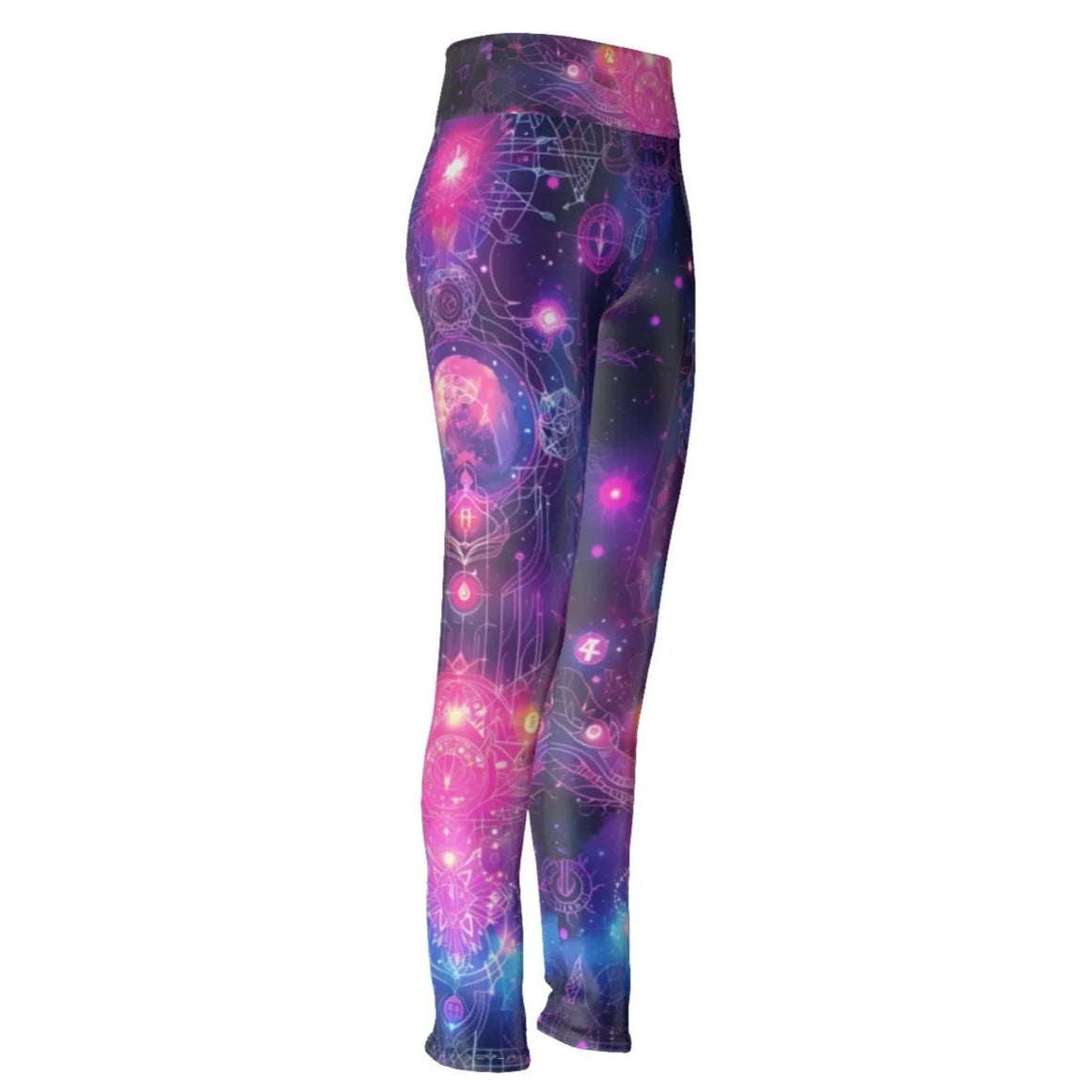 Cosmic Mysticism Leggings, Celestial Portal Energy Leggings, Astral Light Symbol Leggings, Vibrant Metaphysical Galaxy Leggings, Spiritual Geometry Leggings