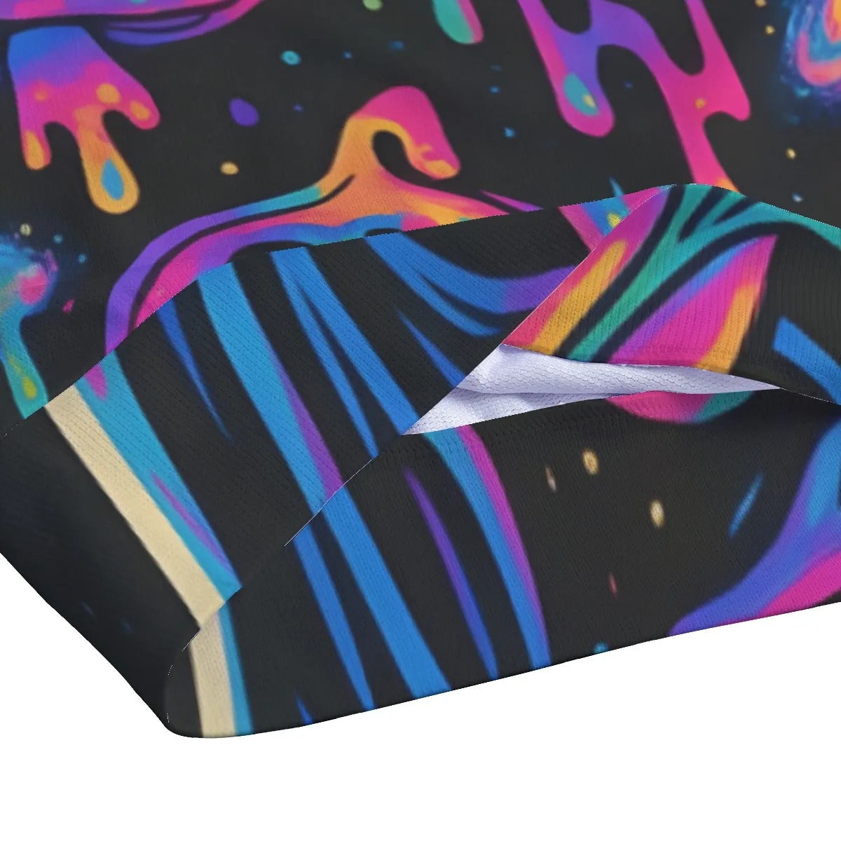 Psychedelic Halloween Mushrooms Tank Top, Halloween Costume Ideas, Trippy Neon Mushroom Sleeveless Custom T Shirts, Horror Halloween Top, Spooky Festival Wear