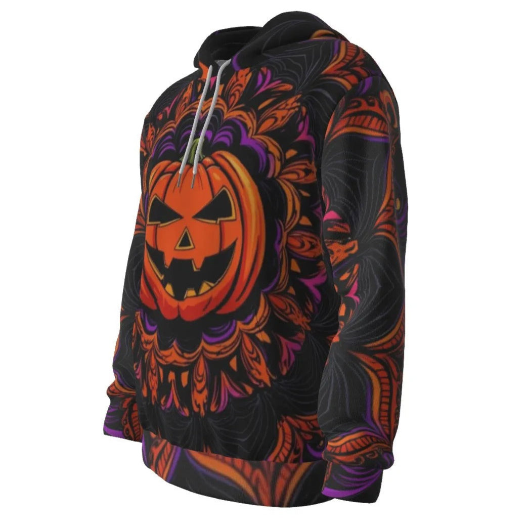 Pumpkin Mandala Magic Hoodie, Couples Halloween Costumes Sweatshirt, Spooky Mandala Art Top, Halloween Costume Ideas