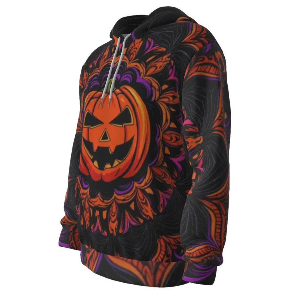 Pumpkin Mandala Magic Hoodie, Couples Halloween Costumes Sweatshirt, Spooky Mandala Art Top, Halloween Costume Ideas