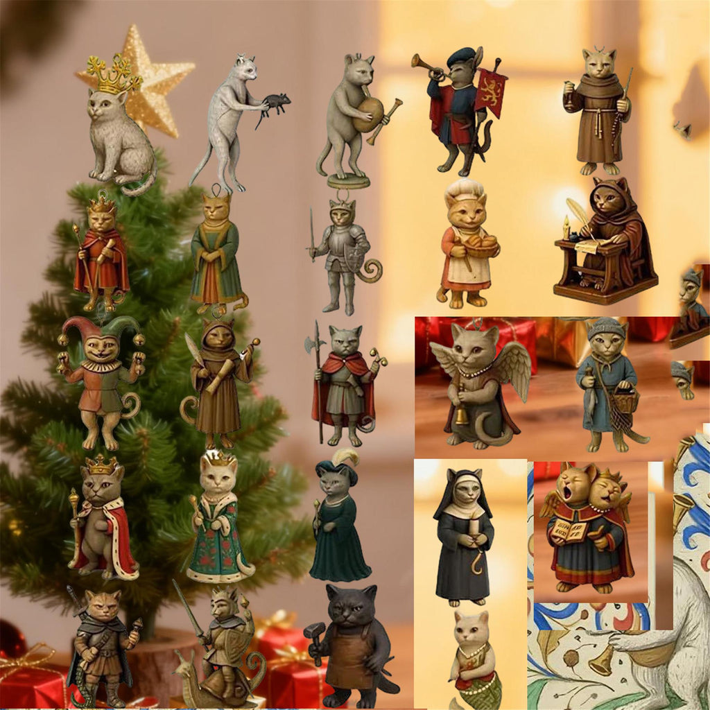 Medieval Cat Advent Calendar 2025, Renaissance Style Collectible Figures, 24 Days Fantasy Holiday Gift
