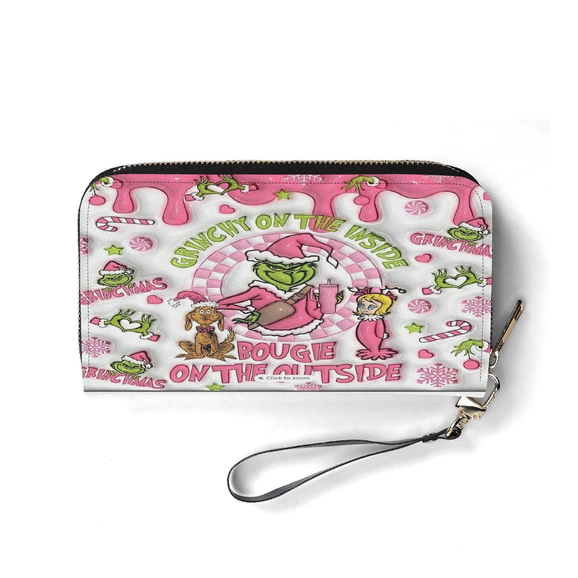 Pink Christmas Handbag, Cute Holiday Tote Bag, Festive Cartoon Purse, Winter Seasonal Shoulder Bag Gift