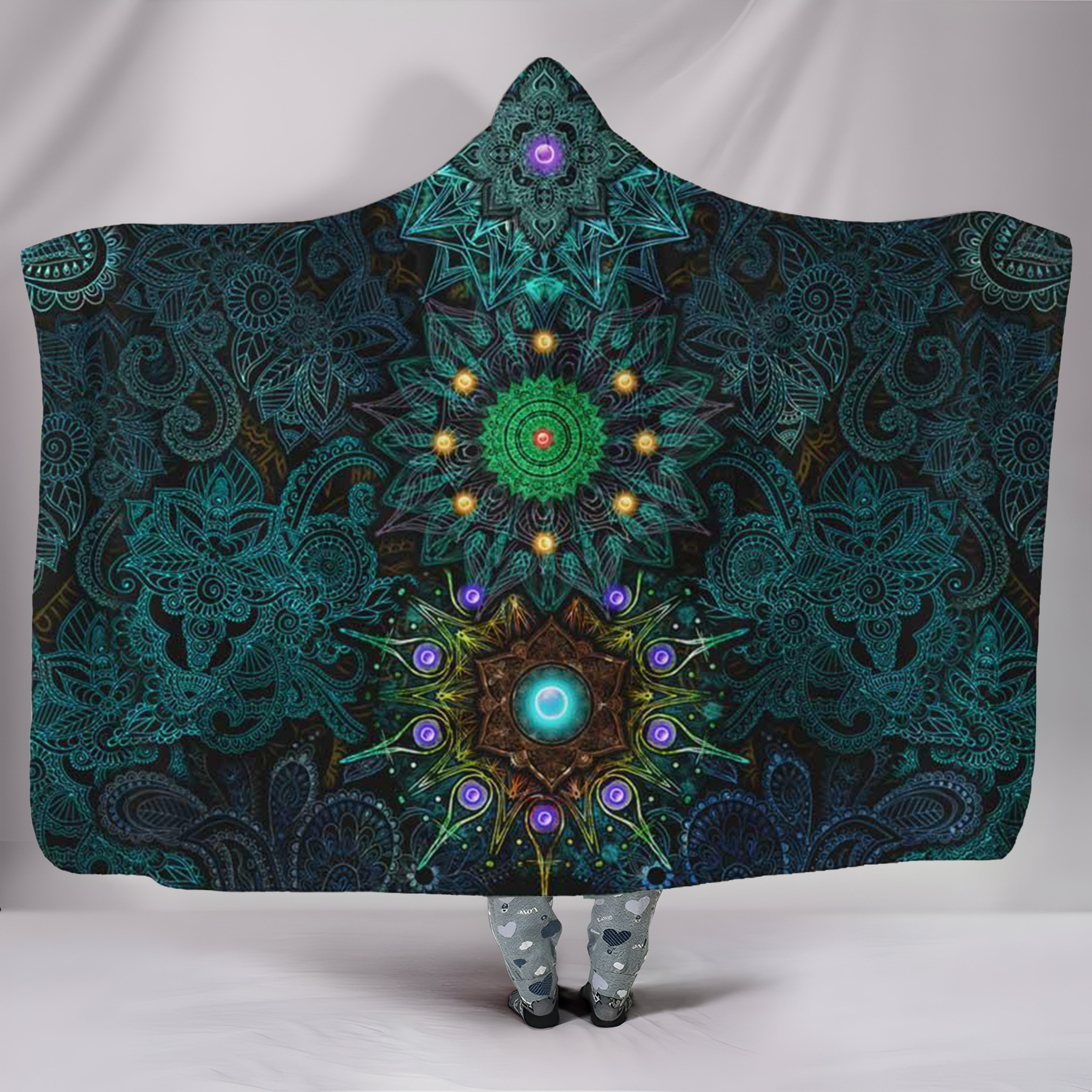 Mandala Hooded Planket 3D – Unique, Luxurious and Comfortable Mandala Hooded Blanket. BLKAC12