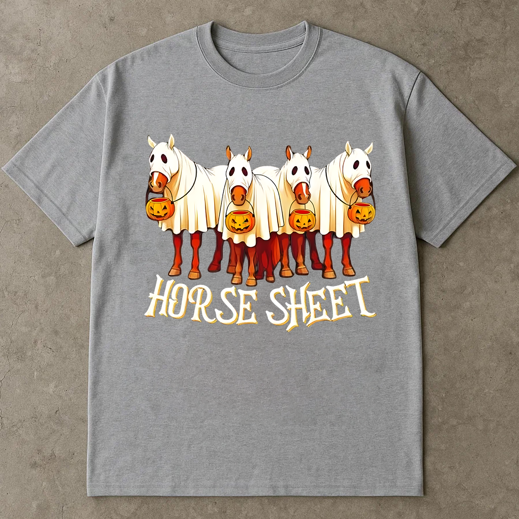 Funny Halloween Horse Shirt, Horse Sheet Costume Tee, Ghost Horse Pumpkin Shirt, Spooky Season Equestrian Gift, Horse Lover Shirt