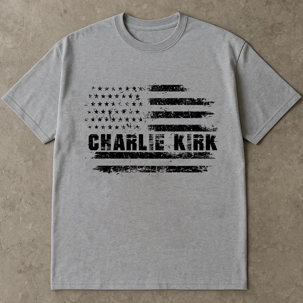 Charlie Kirk USA Flag Shirt, Distressed American Flag Patriot Tee, Conservative Freedom Political TShirt, Liberty Top