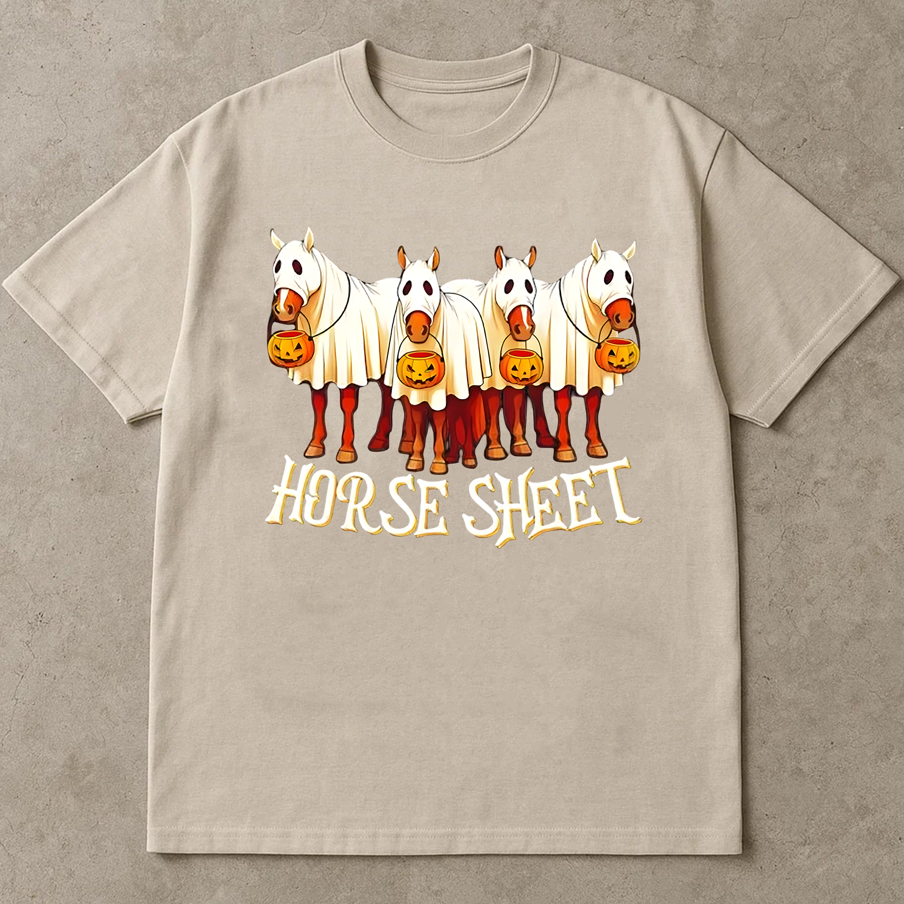 Funny Halloween Horse Shirt, Horse Sheet Costume Tee, Ghost Horse Pumpkin Shirt, Spooky Season Equestrian Gift, Horse Lover Shirt