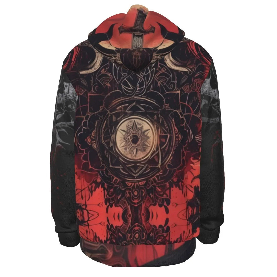 Infernal Mandala Skull Hoodie, Halloween Costume Ideas, Gothic Horror Mandala Sweatshirt, Halloween Horror Nights