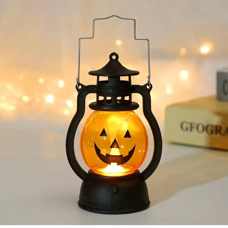 Halloween LED Pumpkin Lantern, Hanging Ghost Candle Light, Retro Oil Lamp Halloween Decor, Halloween Decorations, Indoor Outdoor Decoration