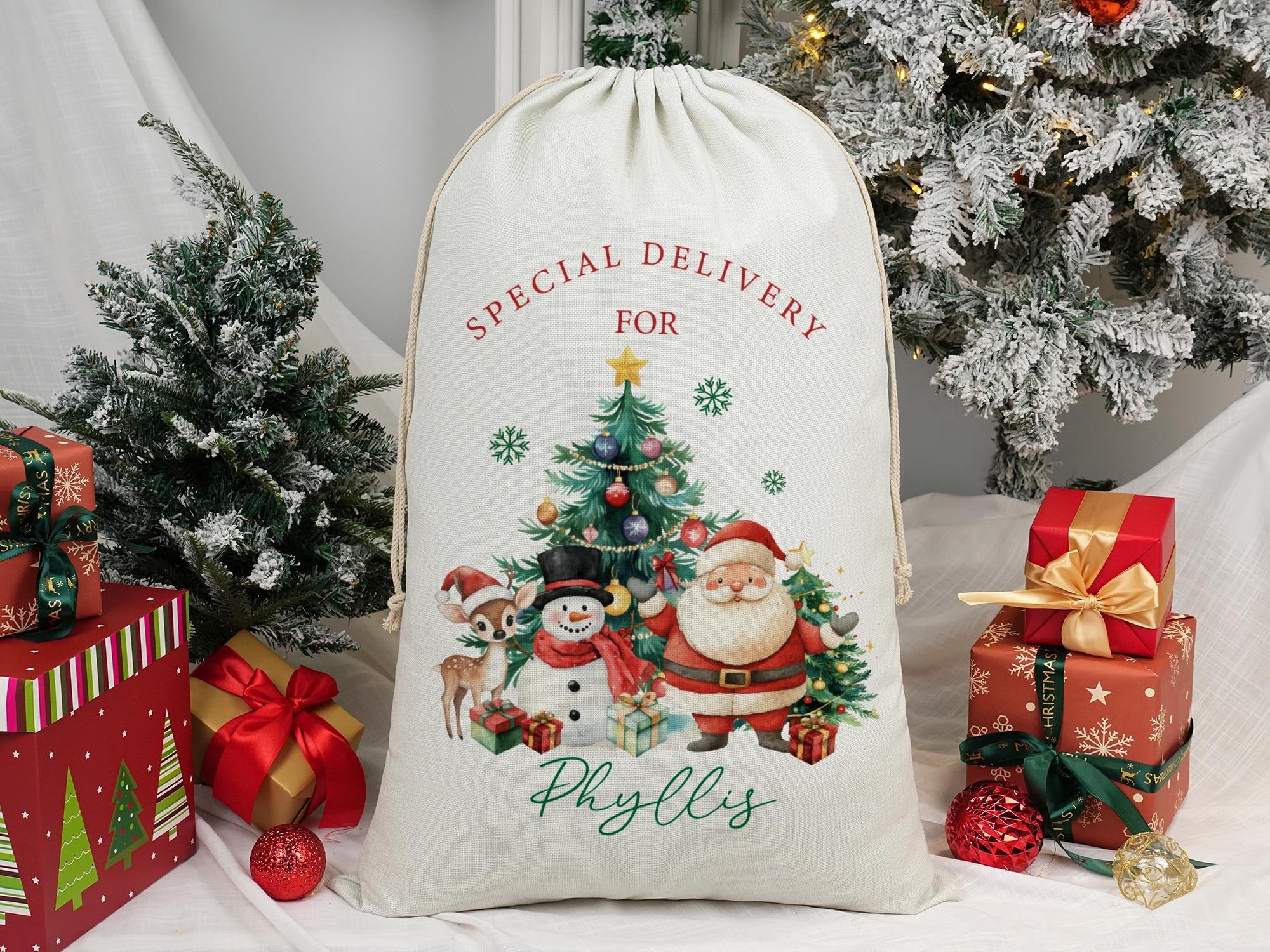 Personalized Santa sack for kids and Adults, Christmas Eve Bag, Christmas Sack 2025, Christmas Gift Sack, Holiday Gift Bag, Santa Delivery Sack