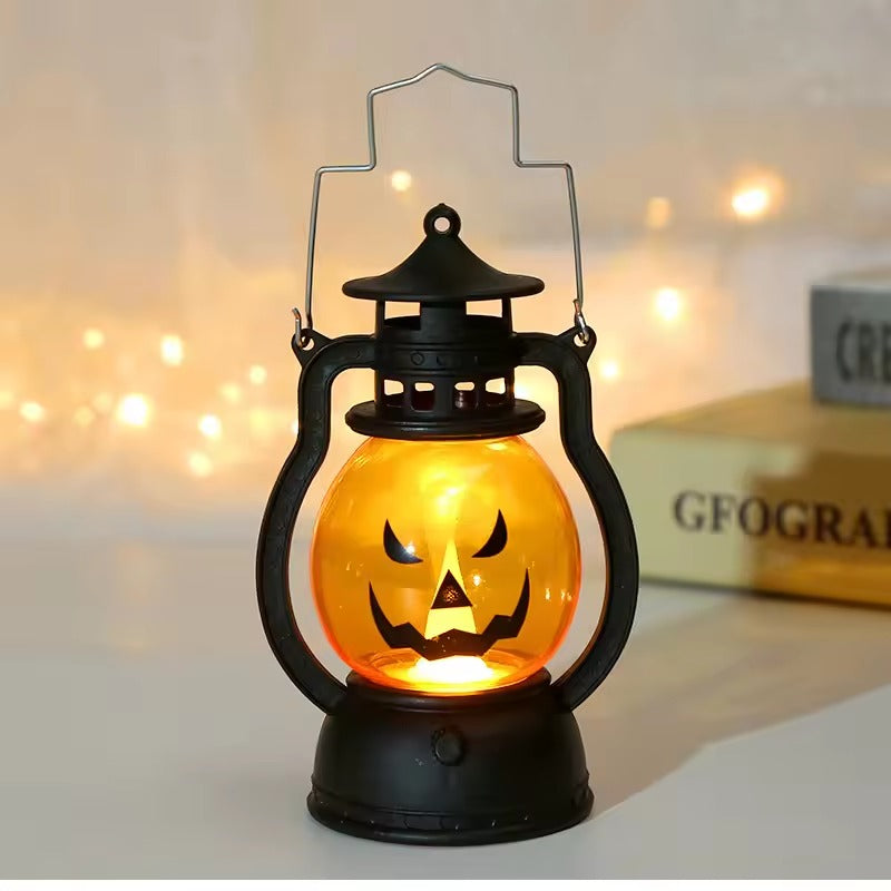 Halloween LED Pumpkin Lantern, Hanging Ghost Candle Light, Retro Oil Lamp Halloween Decor, Halloween Decorations, Indoor Outdoor Decoration