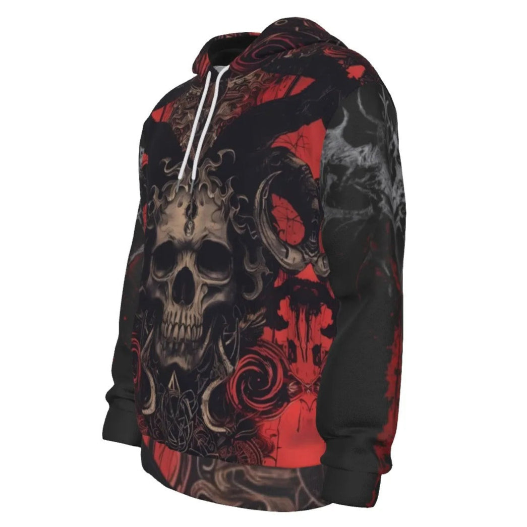 Infernal Mandala Skull Hoodie, Halloween Costume Ideas, Gothic Horror Mandala Sweatshirt, Halloween Horror Nights