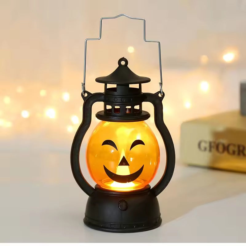 Halloween LED Pumpkin Lantern, Hanging Ghost Candle Light, Retro Oil Lamp Halloween Decor, Halloween Decorations, Indoor Outdoor Decoration