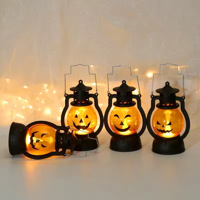 Halloween LED Pumpkin Lantern, Hanging Ghost Candle Light, Retro Oil Lamp Halloween Decor, Halloween Decorations, Indoor Outdoor Decoration