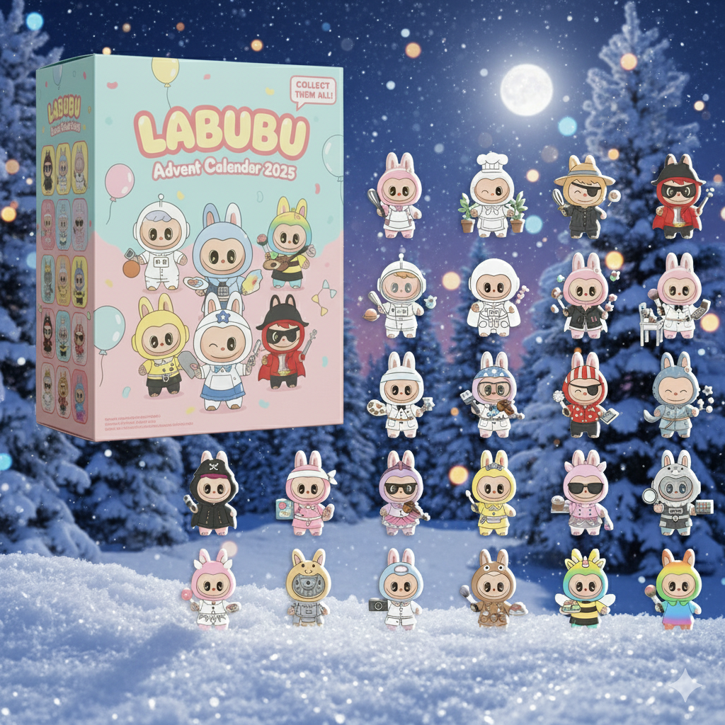 Labubu Advent Calendar 2025, Cute Profession Figures, Kawaii Collectibles, Bunny Mini Toys, Christmas Gift Set, 24 Characters