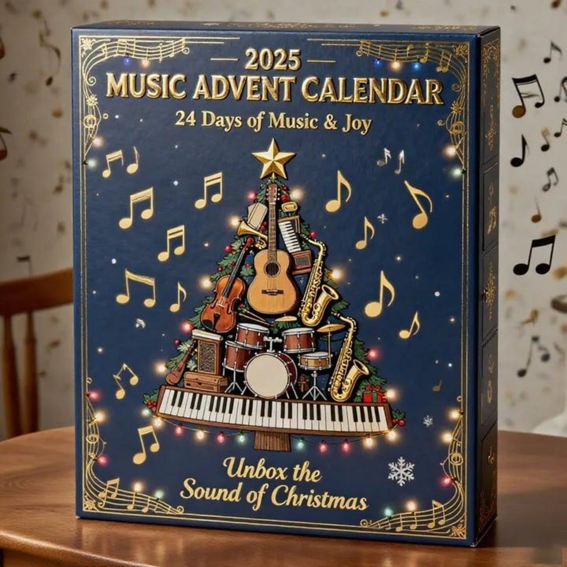 Music Advent Calendar 2025, Instrument Christmas Ornaments, 24 Day Holiday Countdown, Musical Tree Mini Figures Gift