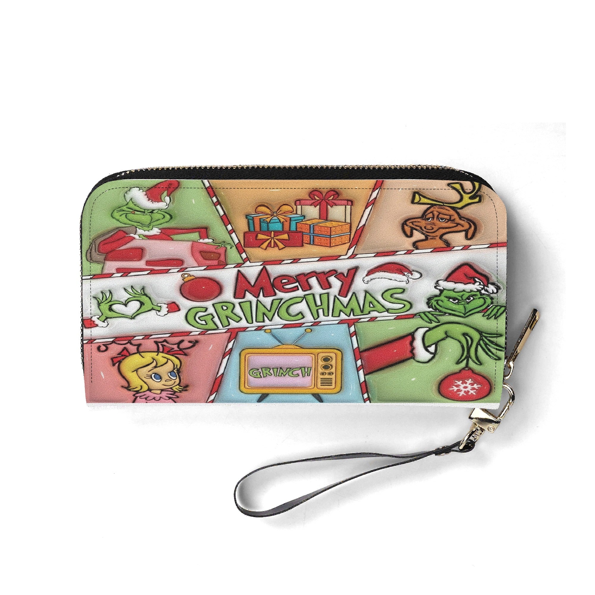 Merry Christmas Cartoon Handbag, Festive Holiday Tote Bag, Colorful Xmas Purse, Cute Winter Shoulder Bag Gift