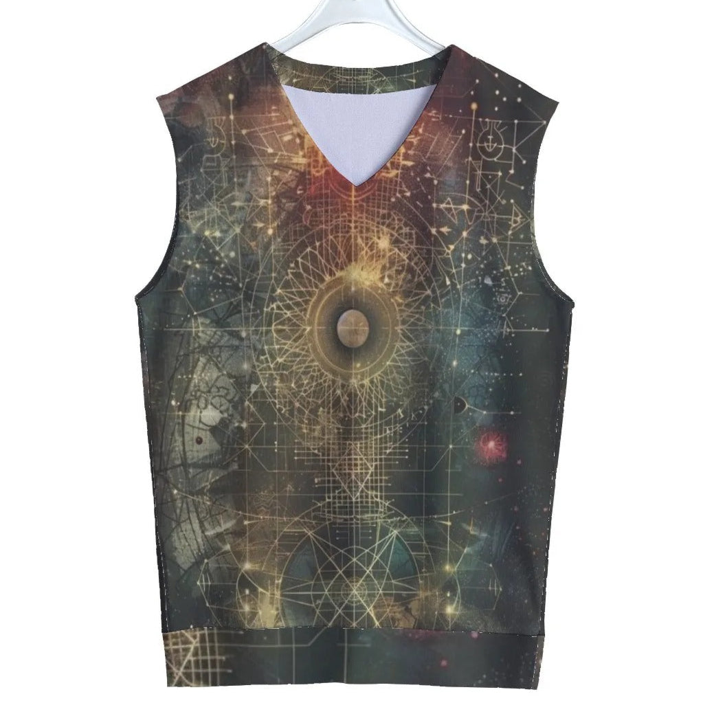 Sacred Geometry Tank Top, Witchy Festival Wear, Celestial Mandala Shirt, Sun and Moon Shirt, Boho Celestial Top
