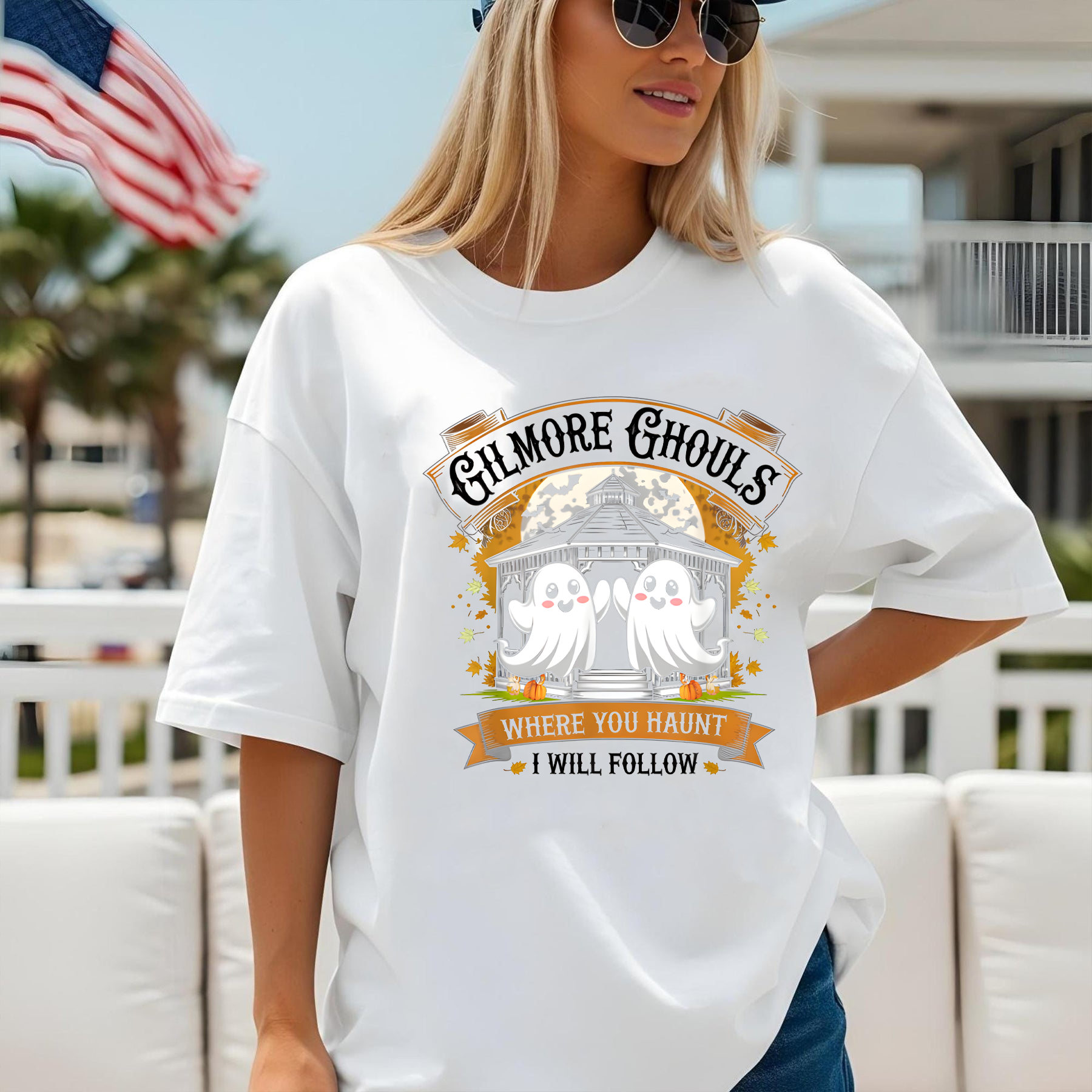 Gilmore Ghouls Shirt, Funny Halloween Ghost Tee, Where You Haunt I Will Follow, Gilmore Girls Fan Gift - Spooky Fall Shirt