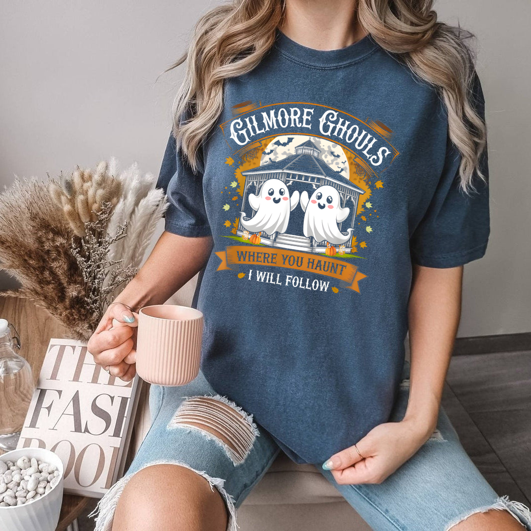 Gilmore Ghouls Shirt, Funny Halloween Ghost Tee, Where You Haunt I Will Follow, Gilmore Girls Fan Gift - Spooky Fall Shirt