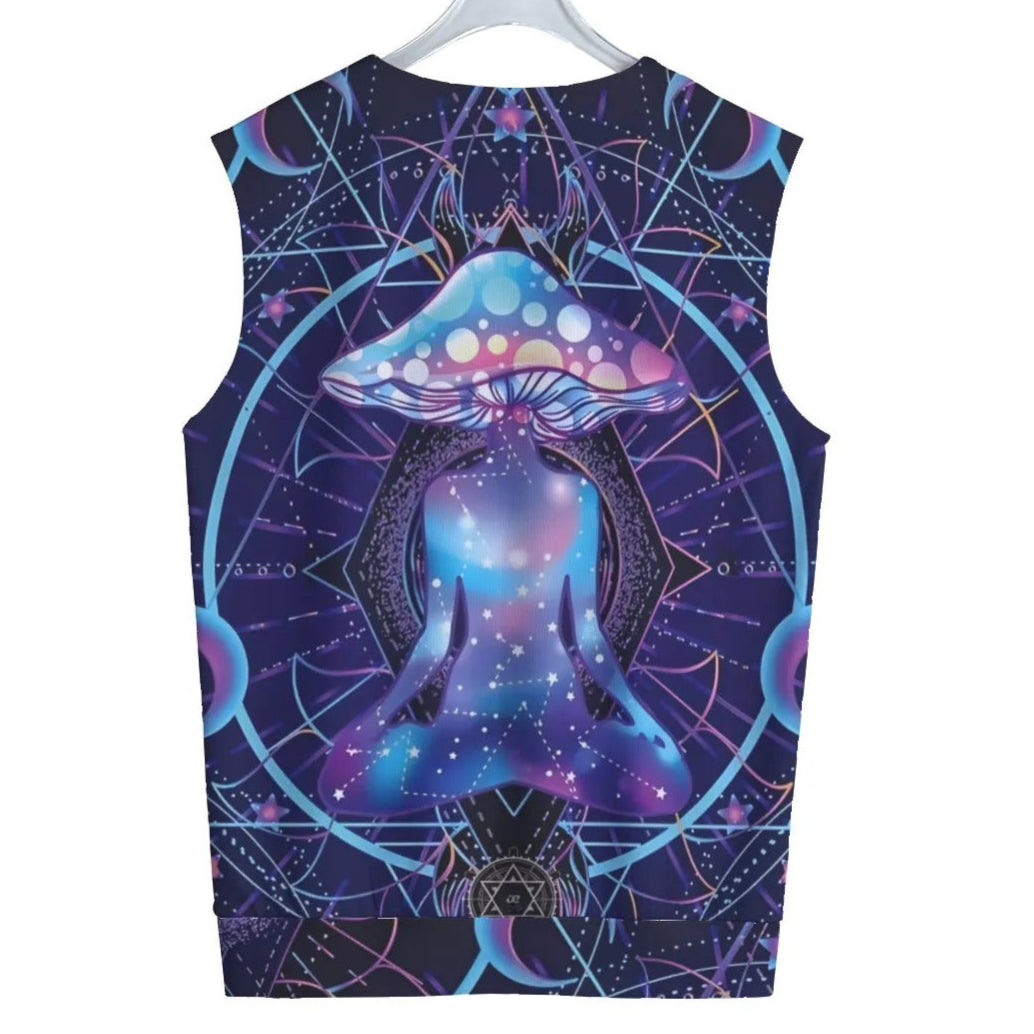 Mystic Mushroom Awakening Tank Top, Psychedelic Spiritual Shirt, Cosmic Mushroom Sleeveless Top, Visionary Art Festival Wear, Boho Mystic Style