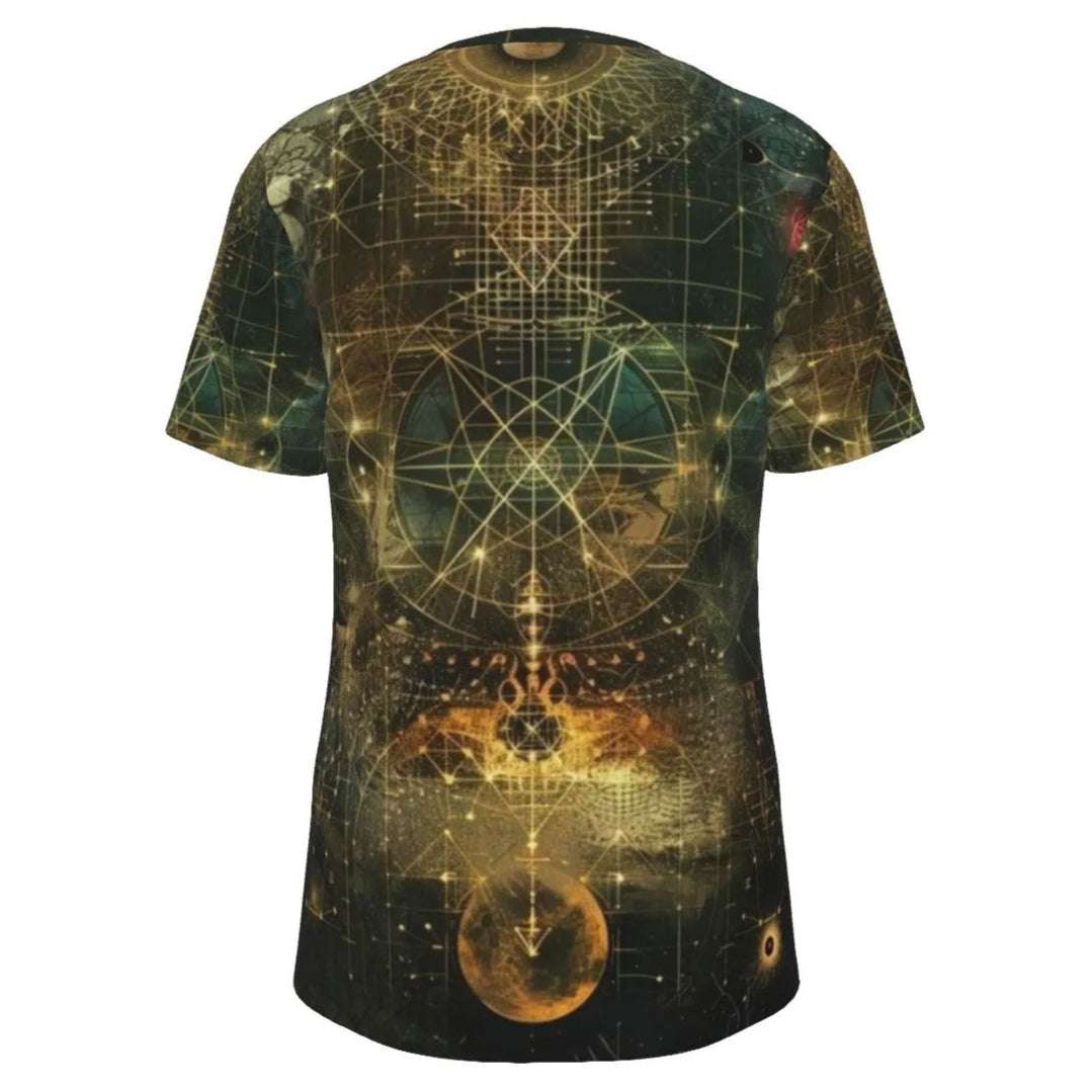Celestial Alchemy T-Shirt, Mystical Symbol Graphic Tee, Unisex Cosmic Shirt, Moon and Star Shirt, Trippy Spiritual Outerwear