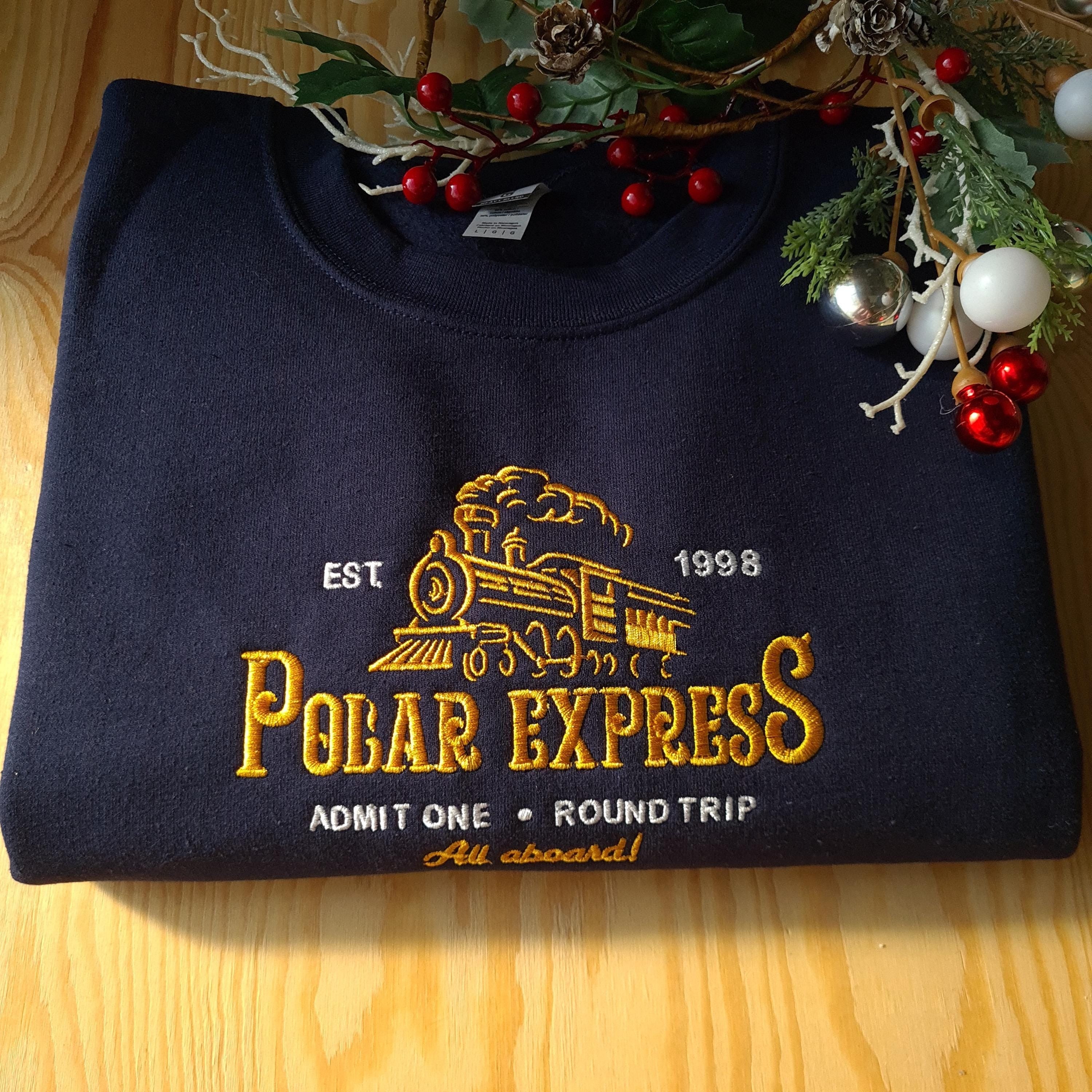 Polar Express Christmas Sweatshirt, Christmas Embroidered Sweatshirt, Polar Express Crewneck, Vintage Christmas Crewneck, Gift for Christmas EBAC60