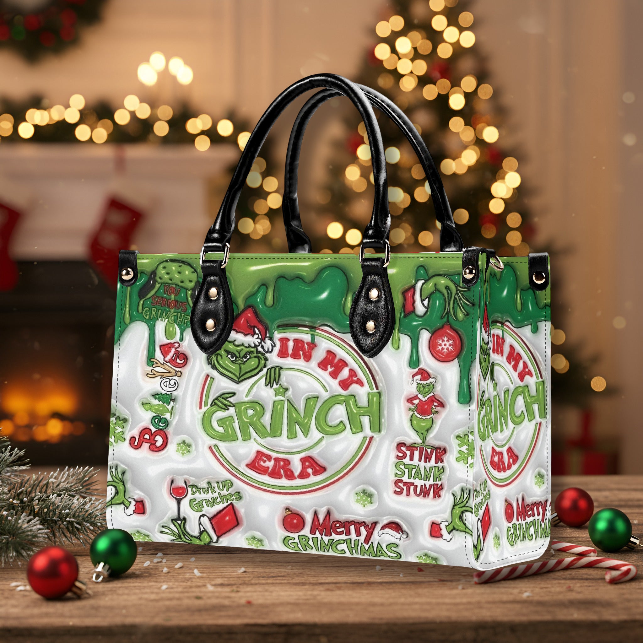 Holiday Era Handbag, Festive Christmas HandBag, Funny Party Purse, Trendy Winter Shoulder Bag Gift