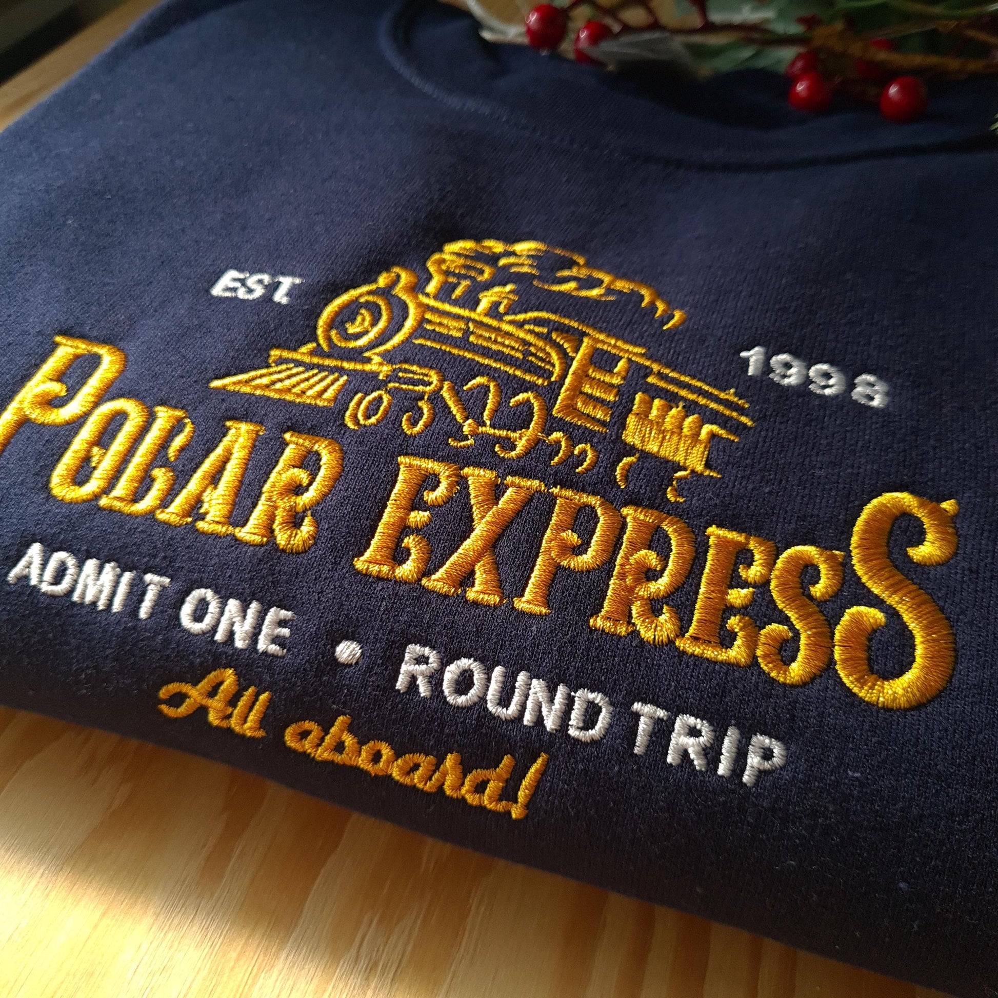 Polar Express Christmas Sweatshirt, Christmas Embroidered Sweatshirt, Polar Express Crewneck, Vintage Christmas Crewneck, Gift for Christmas EBAC60
