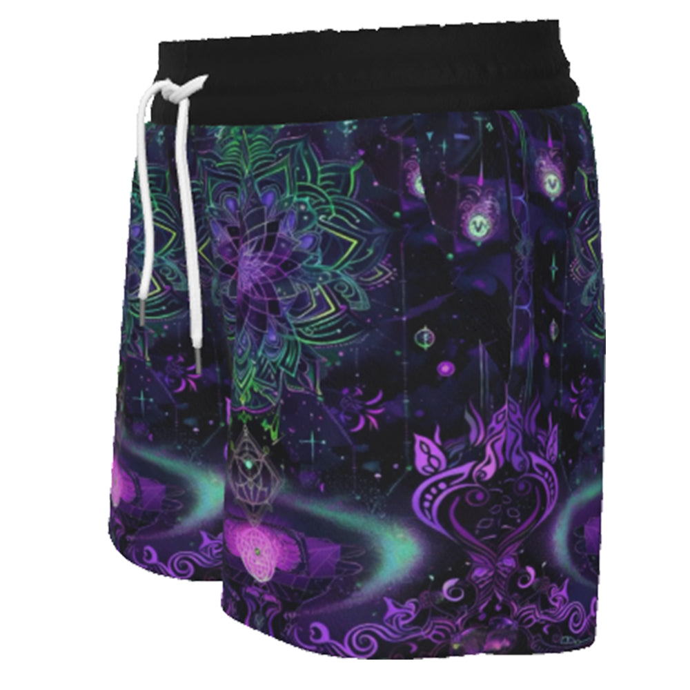 Mystic Aesthetic Women's Shorts, Mystic Mandala Women's Shorts, Cosmic Tarot Shorts, Sacred Geometry Shorts, Trippy Psychedelic Women's Shorts, Spiritual Festival Wear