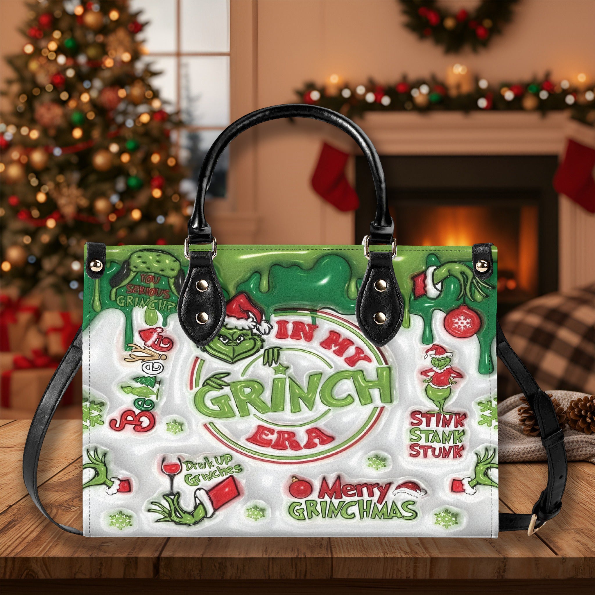 Holiday Era Handbag, Festive Christmas HandBag, Funny Party Purse, Trendy Winter Shoulder Bag Gift