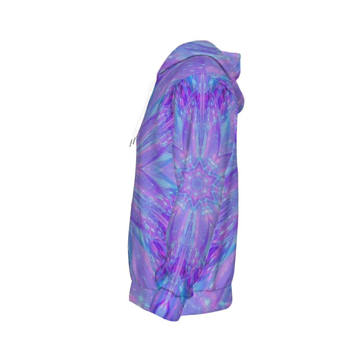 Kaleio Galaxy Hoodie, Trippy Psychedelic Pullover, Holographic Space Mandala Sweatshirt, Cosmic Rave Streetwear for Men & Women